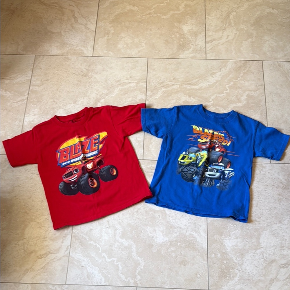 Blaze and The Monster Machine Kids' Red and Blue T-Shirt Set Size 5T